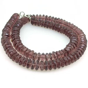 Kunzite Color Quartz 8 mm Size Faceted German Cut Beads 16" Necklace - Picture 1 of 7
