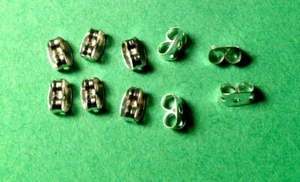 4.5mm silver plated rubber earring stud back for any earring set of 10 - Picture 1 of 1