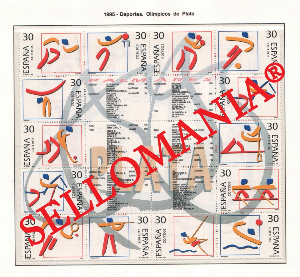 1995 DEPORTES OLIMPICOS DE PLATA BOXEO TENIS VELA EDIFIL 3364/77 ** MNH  TC12301 - Imagen 1 de 1