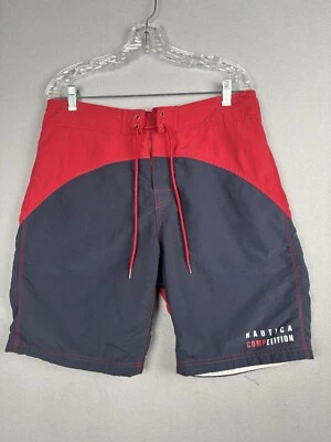 Pantalones Cortos de Competición Nautica De Colección Para Hombre 32 Rojo Azul Board Shorts Línea Malla 4158 Foto 1 de 4