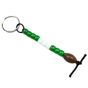 Portachiavi calcio verde bianco NFL NCAA tifoso sportivo mamma papà genitore regalo fatto a mano - Foto 1 di 4