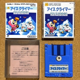 Ice Climber Blue Disk Ver Famicom Disk System W/Box Instruction FDS Disk Card