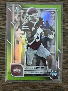 Bowman Chrome University Anthony Evans III 2025 refractor verde lima 223/275 - Imagen 1 de 3