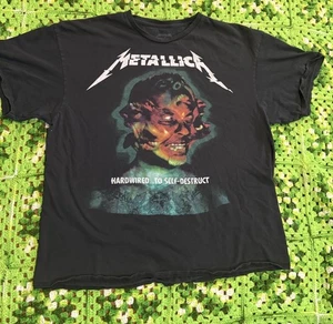 Metallica Hardwired To Self Destruct World Wired 2017 Tour Shirt 2X Worn Grunge - Picture 1 of 6