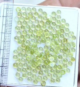 100% Natural Peridot Round Cabochon Loose Gemstone Lot 170 Pies 3 MM 31.10 CT - Picture 1 of 4