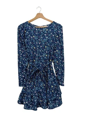 SPRINGFIELD Langarmkleid Damen Kleid Gr. DE 34 blau-blassgelb-weiß Casual-Look - Bild 1 von 4