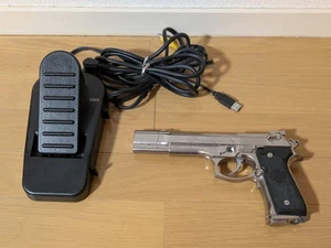 Hori Beretta M92FS Target Inox Guncon With Foot Pedal For Playstation 2 PS2 - Picture 1 of 7