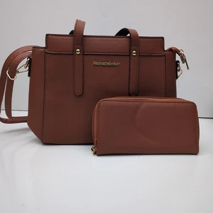 Montana West Select hellbraune Umhängetasche Handtasche mit passender Geldbörse - Bild 1 von 10