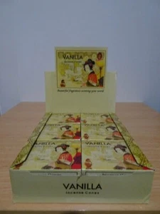 Vanilla ~ Incense Cones ~ Full Box ~ 12 Packets    Total - 120 x Cones  ~ Kamini - Picture 1 of 1