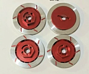RC 1:10 4 x 12mm Hex Disc Aluminium Red Drift Tamiya HPI HSP Flying Fish TT-02 - Picture 1 of 12