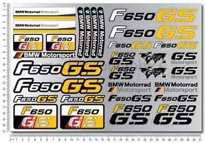 F650GS Motorrad Motorrad Aufkleber Set Qualitätsaufkleber BMW F650 GS gelb - Bild 1 von 8