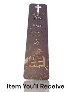 Bible Verse Bookmark with Hollow Cross Christian Bookmark, 30 Styles Available - Picture 1 of 5
