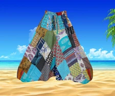 Hippie Patchwork Harem Pant, Unisex Men’s Women’s Festival Pants S/M