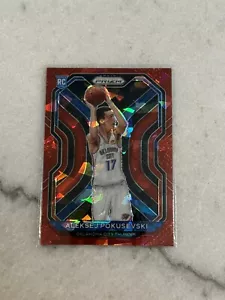 2020-21 Panini Prizm Aleksej Pokusevski Red Cracked Ice Rookie RC #264 SP - Picture 1 of 2