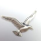 Vintage Beau Sterling Silver Seagull Bird In Flight Brooch, Lapel Pin, Signed