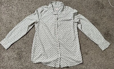 Camisa Merona abotonada mujer XL blanca manga larga cuello usada Foto 1 de 4