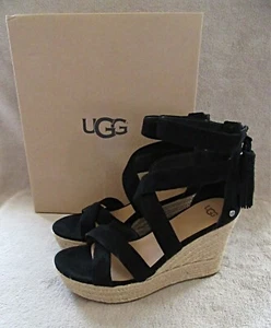 UGG Australia 1019895 Raquel Keilabsatz Wildleder Schuhe Sandalen US 9,5 M EUR 40,5 Neu mit Karton - Bild 1 von 7