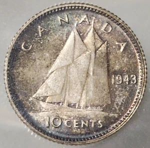 CANADA GEORGE VI 10 CENTS 1943 - ICCS MS65 - Picture 1 of 3