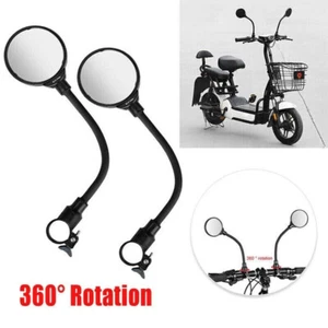 Bike Handlebar Mirror 2 Pack - Rotatable And Adjustable Wide Angle Rear View US - Picture 1 of 14