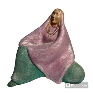 Vintage Native American Frau Keramik Figur Navajo Squash Blüte Halskette 89 - Bild 1 von 21