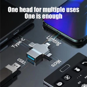 4 In 1 Memory Micro SD Card Reader For IPhone Ipad Android Mac PC Camera Typ _ou - Afbeelding 1 van 13
