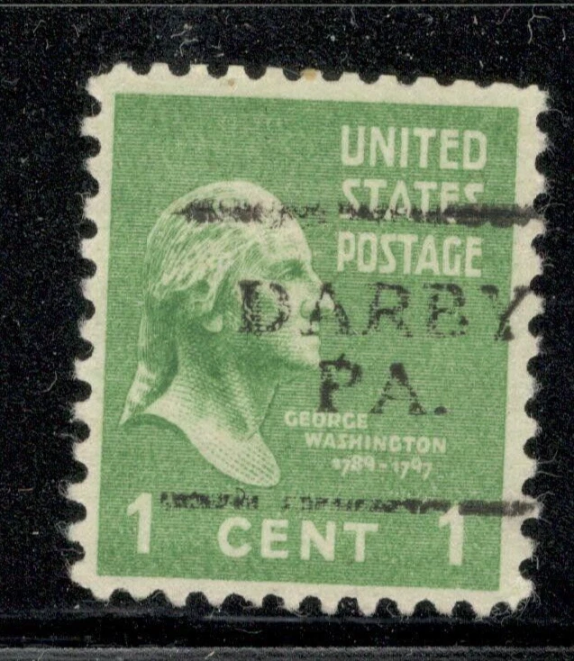 Sc # 804 ~ 1 cent Washington Issue, Precancel, DARBY PA. - Image 1 of 1