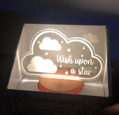 MOON & STARS Wish upon a star Luz Nocturna Funciona con Pilas Dormir, Bebé, Hogar Nuevo en Caja Foto 1 de 4