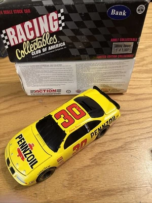 Johnny Benson Pennzoil #30 Yellow Action RCCA NASCAR 1/5000 Bank Diecast 1:24 - Image 1 of 4