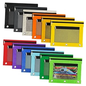 Pack Pencil Pouch for 3 Ring Binder Bulk Binder Pencil Pouch with Zipper, 12 - Picture 1 of 7