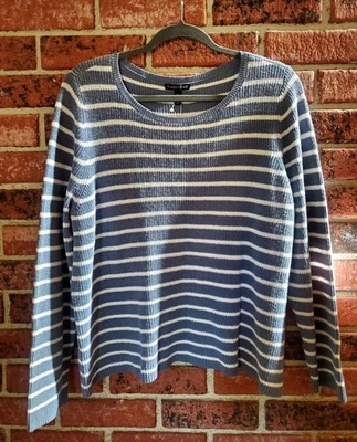 Suéter a Rayas Azul y Blanco Eileen Fisher Nuevo con Etiquetas Foto 1 de 4