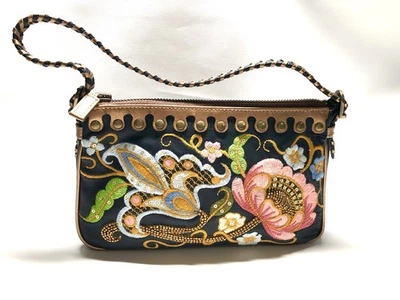 Vintage 🌸 ISABELLA FIORE Embroidered Y2K Shoulder Bag Purse Flower Pattern - Image 1 of 4