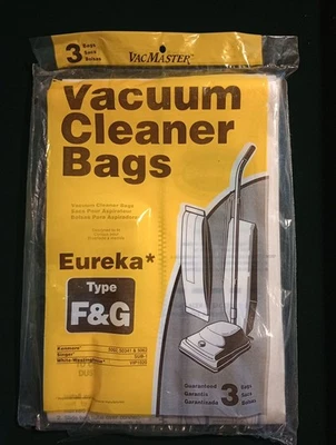 Bolsas para aspiradoras Vacmaster Eureka tipo F y G paquete de 3 piezas Nº 216 NOS Foto 1 de 4