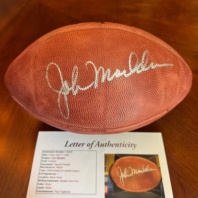 Balón de fútbol americano John Madden firmado autografiado auténtico juego JSA LOA leer Foto 1 de 4
