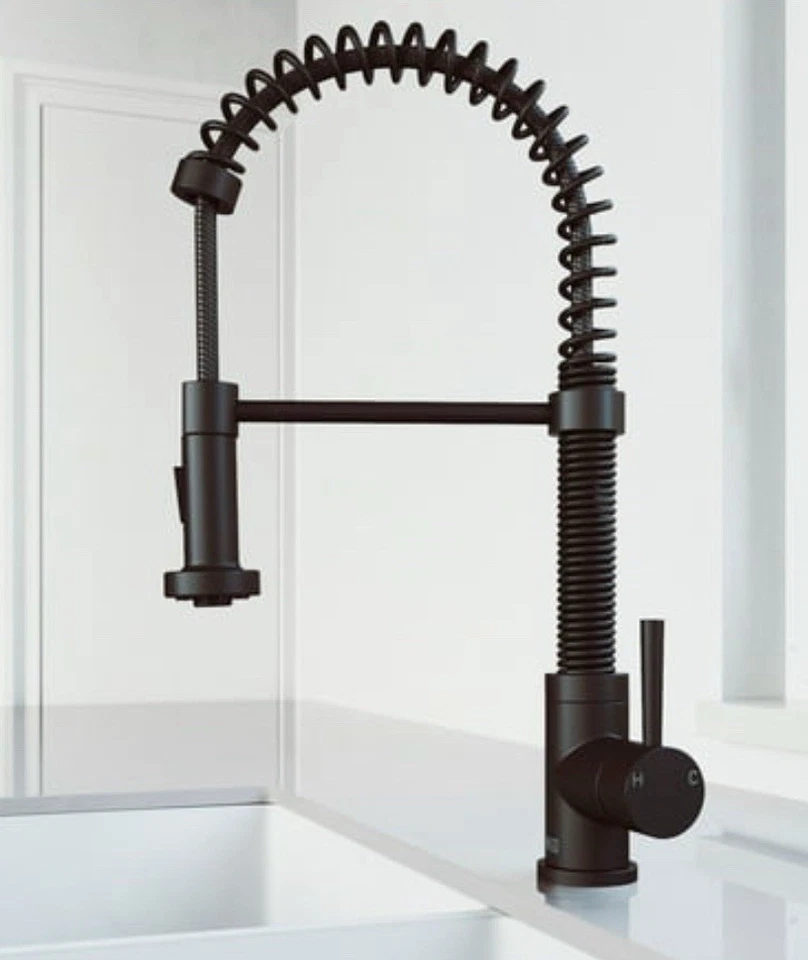 Grifo de cocina rociador extraíble negro mate Vigo Edison VG02001MB Foto 1 de 1