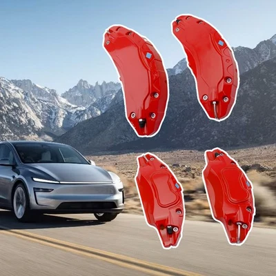 4PCS For 2025-2026 Tesla Model Y Juniper Brake Caliper Covers with Decals - Изображение 1 из 4