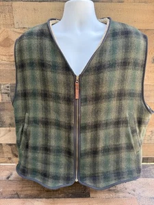 VTG Woolrich Men’s Plaid Wool Fleece Lined Full Zip Vest 2XL - Picture 1 of 10