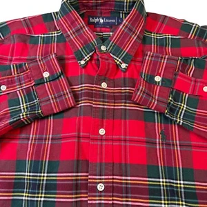 POLO RALPH LAUREN Herren Button Down Hemd rot Tartan kariert Größe L - Bild 1 von 6