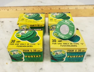 4x Boxes Buss Fustat Fuses - 30 Amp Screw In Bussman Vintage Breakers - Picture 1 of 9