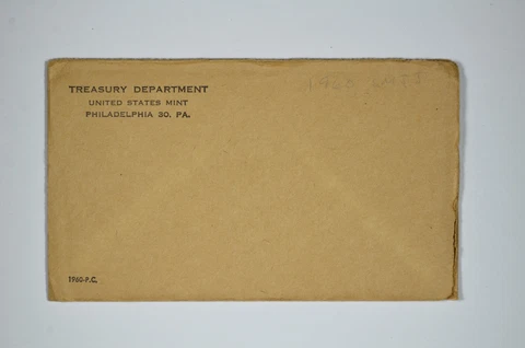 1960 Philadelphia US Mint Proof Set Envelope Only - No Coins Cover