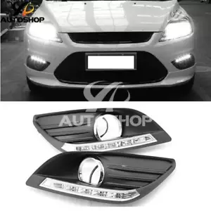 Car LED Daytime Running Lights Driving Lamp DRL For Ford Focus 2 MK2 2009-2011 - Foto 1 di 8