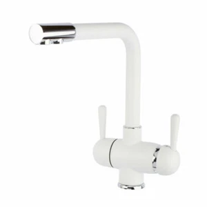 3-Wege-Wasserhahn GM L-Auslauf Weiss Dreiwege Armatur Küchenarmatur Spültisch - Bild 1 von 2