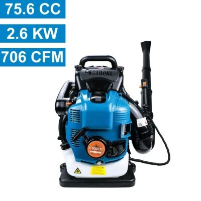 V-MODEST Backpack Leaf Blower 2 Stroke/4 Stroke Gas Powered Snow Blower 43/75.6CC 706CFM