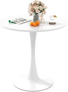 Round Dining Table 32”White Tulip Table Modern Kitchen Table w/ 0.9”Tabletop - Picture 1 of 7