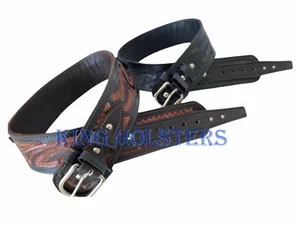 TJAYZ Handmade Western Tooled Leather 38/357 Cartridge Belt RIG Gun Ammo 34-52" - Picture 1 of 30