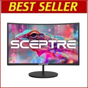 Ultra-Slim 27" 1500R Curved FHD Monitor - High Performance with Built-In Audio - Picture 1 of 9