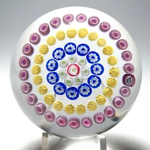 Baccarat 1988 Four Row Open Concentric Millefiori Paperweight - Picture 1 of 8