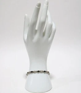 JJT Sterlingsilber, schwarzer Onyx Tennisarmband, 7,5" - Bild 1 von 22