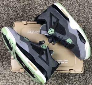 Nike Air Jordan 4 Retro Green Glow OG Herren Größe 12 308497-033 IV grau schwarz - Bild 1 von 10