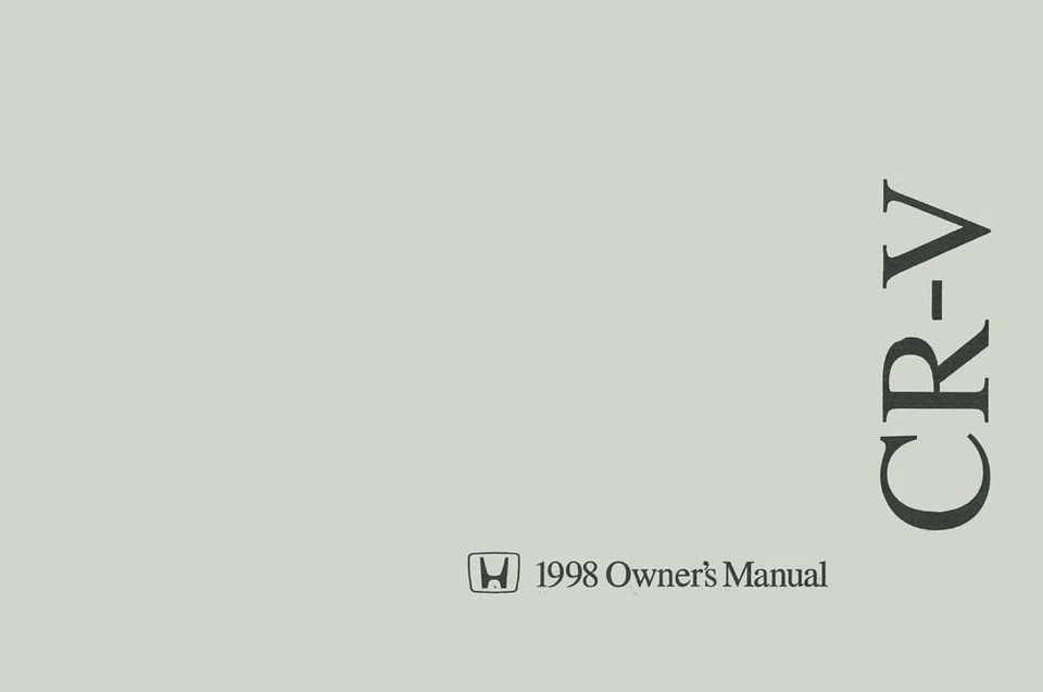 1998 Honda CR-V Owners Manual User Guide - Image 1 of 1