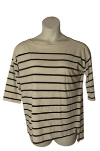 Ralph Lauren 1X maglia maglietta bianca blu navy a righe - Foto 1 di 3